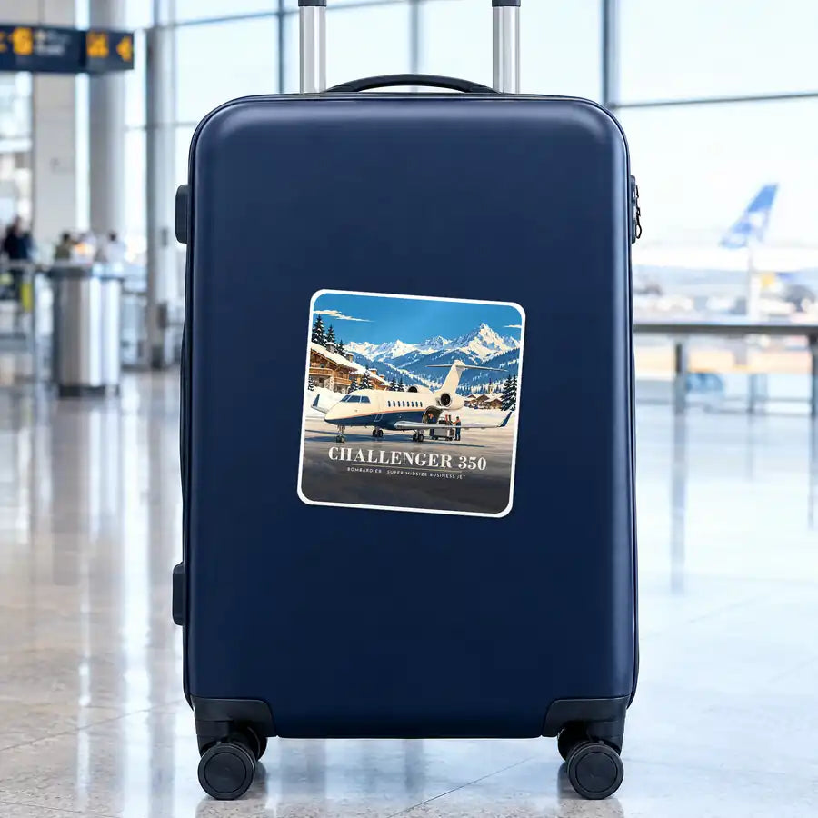 Bombardier Challenger 350 - 3D - Square Sticker - Suitcase