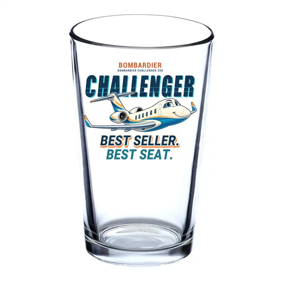 Bombardier Challenger 350 - Cartoon - Beer & Water Glass