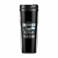 Thumbnail for Bombardier Challenger 350 - Cartoon + Name - Plastic (No Holder) - Black