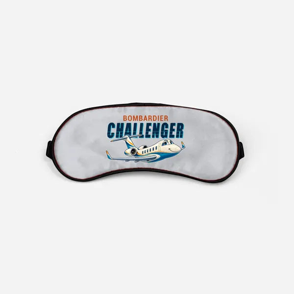 Bombardier Challenger 350 - Cartoon - Sleep Mask - Light Gray