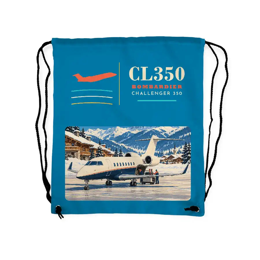 Bombardier Challenger 350 - Drawstring Bag - Classic - Light Blue