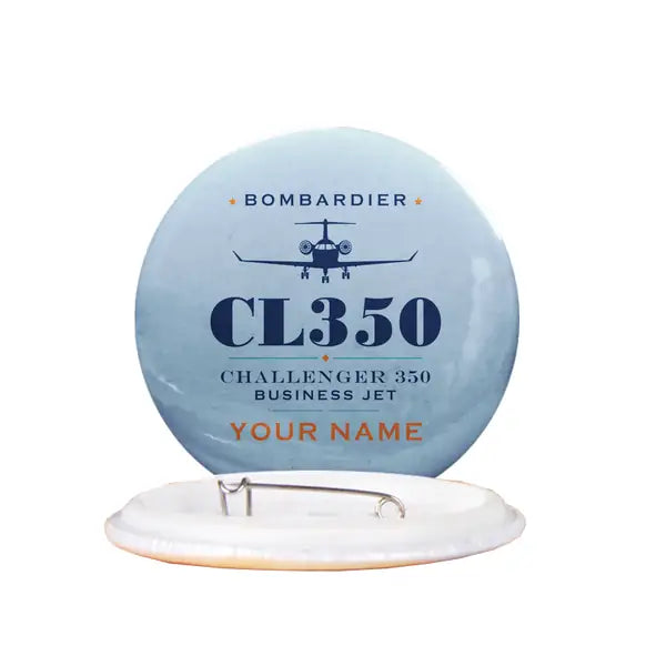 Bombardier Challenger 350 - Heritage + Name - Pin - Light Blue