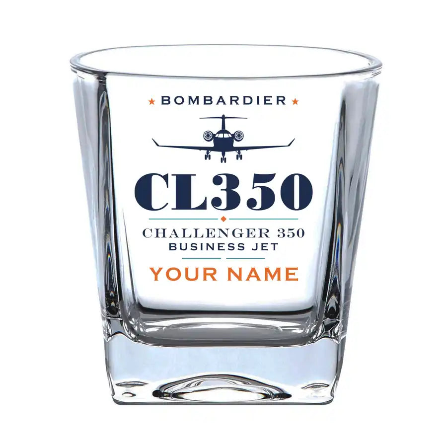 Bombardier Challenger 350 - Heritage + Name - Whiskey Glass