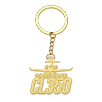 Thumbnail for Bombardier Challenger 350 - Hollow Key Chain - Heritage - Gold
