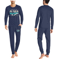 Thumbnail for Bombardier Challenger 350 - Men Pajamas - Original Chest - Navy Blue