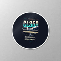 Thumbnail for Bombardier Challenger 350 - Original - Circle Sticker - Close-up