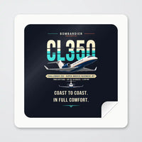 Thumbnail for Bombardier Challenger 350 - Original - Square Sticker - Peel