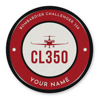 Thumbnail for Bombardier Challenger 350 Patches - Circle + Name - Red White