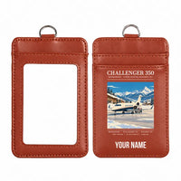 Thumbnail for Bombardier Challenger 350 - Poster - ID Card Holder - Light Brown + Name