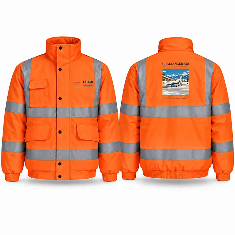 Bombardier Challenger 350 Reflective Winter Jackets - Poster - Orange