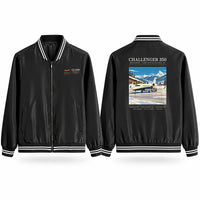 Thumbnail for Bombardier Challenger 350 Stylish Jackets - Baseball Collar - Poster - Black