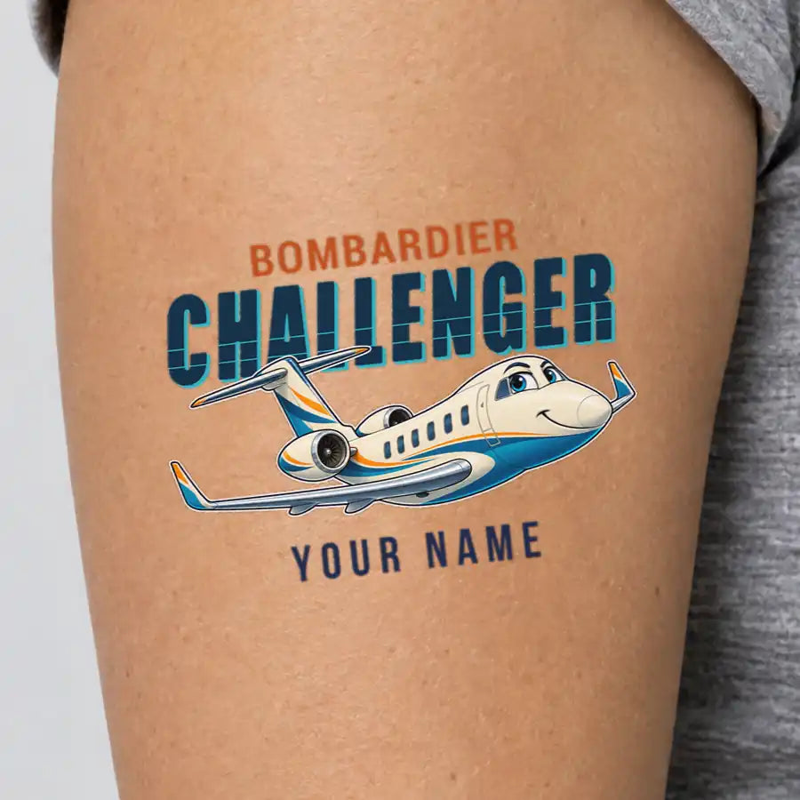 Bombardier Challenger 350 - Tattoo - Cartoon + Name
