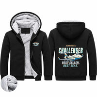 Thumbnail for Bombardier Challenger 350 Zipped Sweatshirts - Cartoon - Black