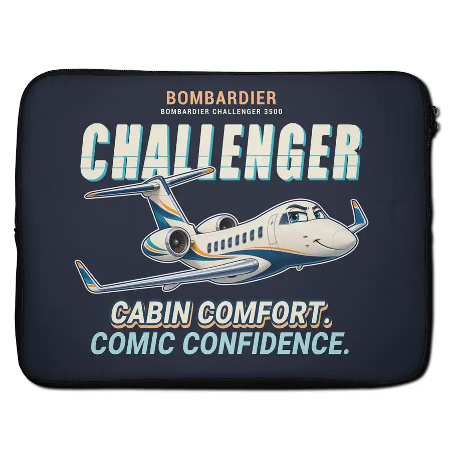 Bombardier Challenger 3500 - Cartoon - Laptop Sleeve