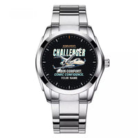 Thumbnail for Bombardier Challenger 3500 - Cartoon + Name - Stainless Steel Band - For Men