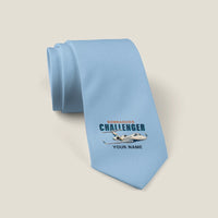 Thumbnail for Bombardier Challenger 3500 - Cartoon + Name - Tie - Light Blue