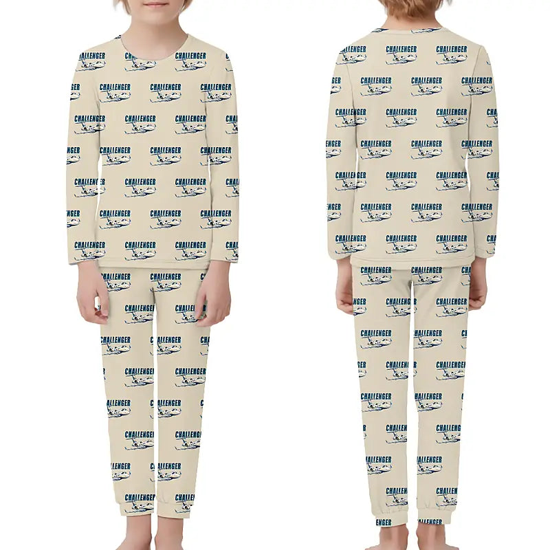 Bombardier Challenger 3500 - Children Pajamas - Cartoon Pattern - Beige