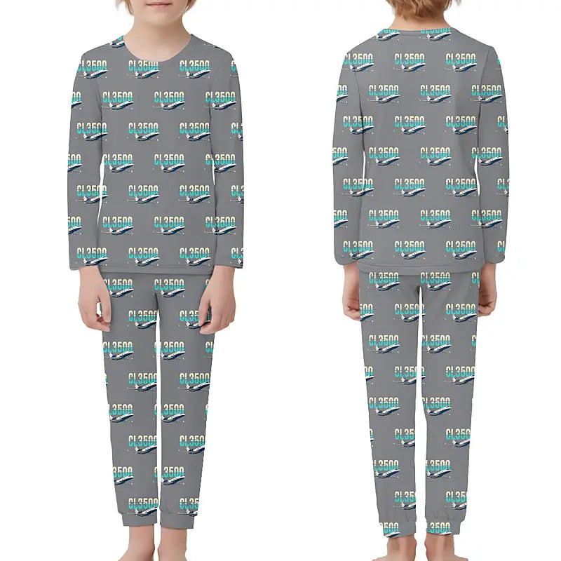 Bombardier Challenger 3500 - Children Pajamas - Original Pattern - Gray