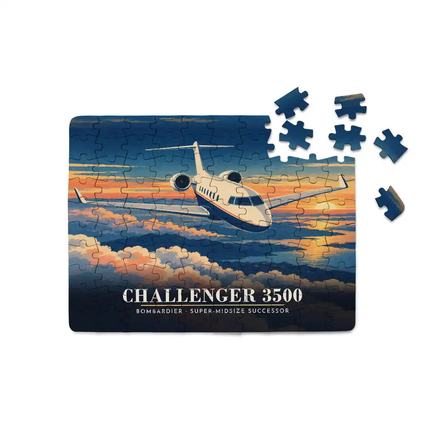 Bombardier Challenger 3500 - Horizontal + Text - Canvas Puzzle