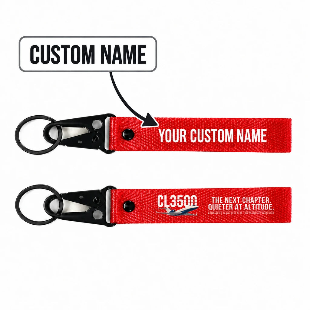 Bombardier Challenger 3500 Hawk-Shaped Key Chains - Red - Original - Personalized