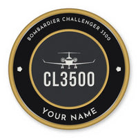 Thumbnail for Bombardier Challenger 3500 Patches - Circle + Name - Black Gold