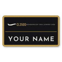 Thumbnail for Bombardier Challenger 3500 Patches - Rectangle + Name - Black Gold
