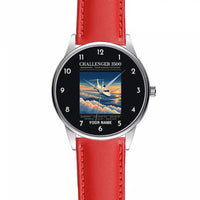 Thumbnail for Bombardier Challenger 3500 - Poster + Name - Leather Strap - Red Leather Strap