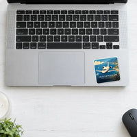 Thumbnail for Bombardier Challenger 600 - 3D + Name - Square Sticker - Laptop