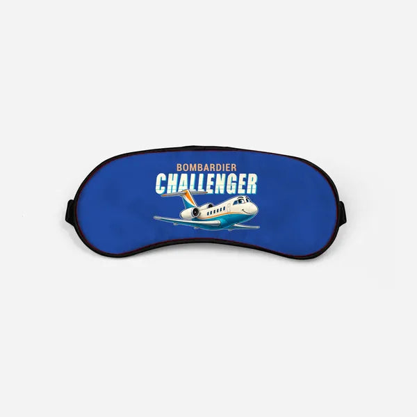 Bombardier Challenger 600 - Cartoon - Sleep Mask - Blue