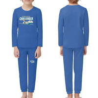 Thumbnail for Bombardier Challenger 600 - Children Pajamas - Cartoon Chest - Blue