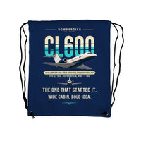 Thumbnail for Bombardier Challenger 600 - Drawstring Bag - Original - Dark Blue
