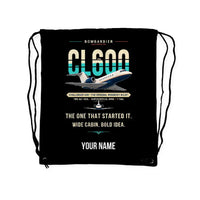 Thumbnail for Bombardier Challenger 600 - Drawstring Bag - Original + Name - Black