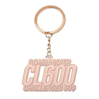 Thumbnail for Bombardier Challenger 600 - Hollow Key Chain - Tag - Rose gold