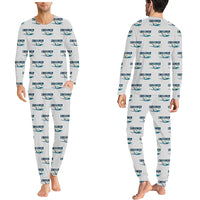 Thumbnail for Bombardier Challenger 600 - Men Pajamas - Cartoon Pattern - Light Gray