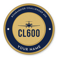 Thumbnail for Bombardier Challenger 600 Patches - Circle + Name - Navy Gold