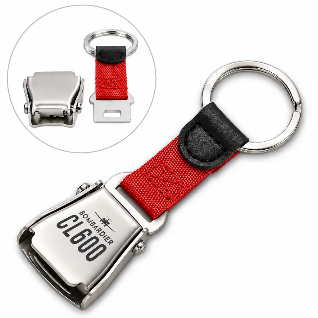 Bombardier Challenger 600 - Seat Belt Key Chain - Heritage - Red