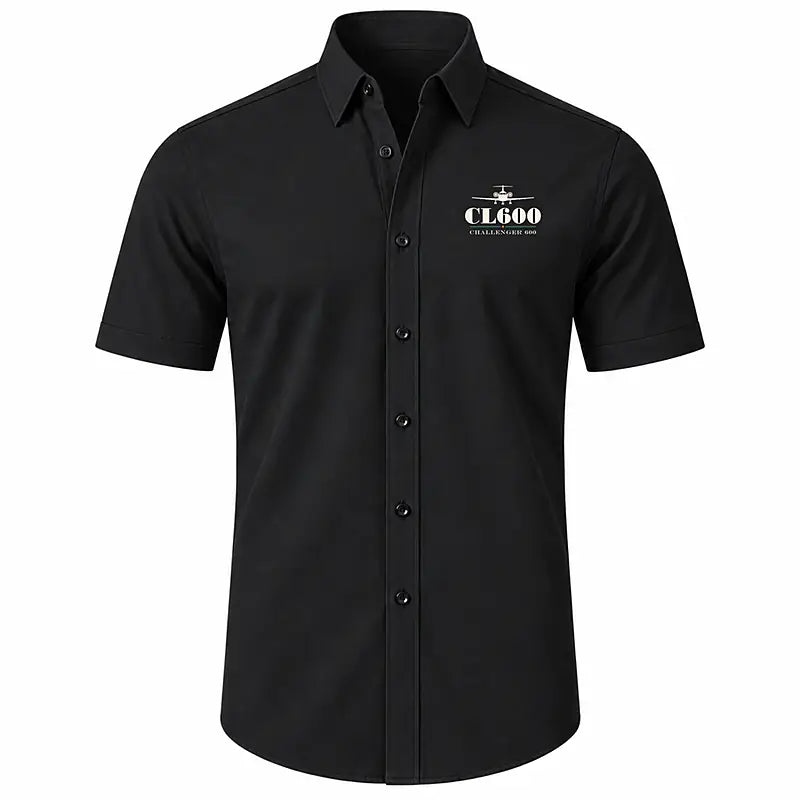 Bombardier Challenger 600 - Short Sleeve Shirt - Heritage - Black