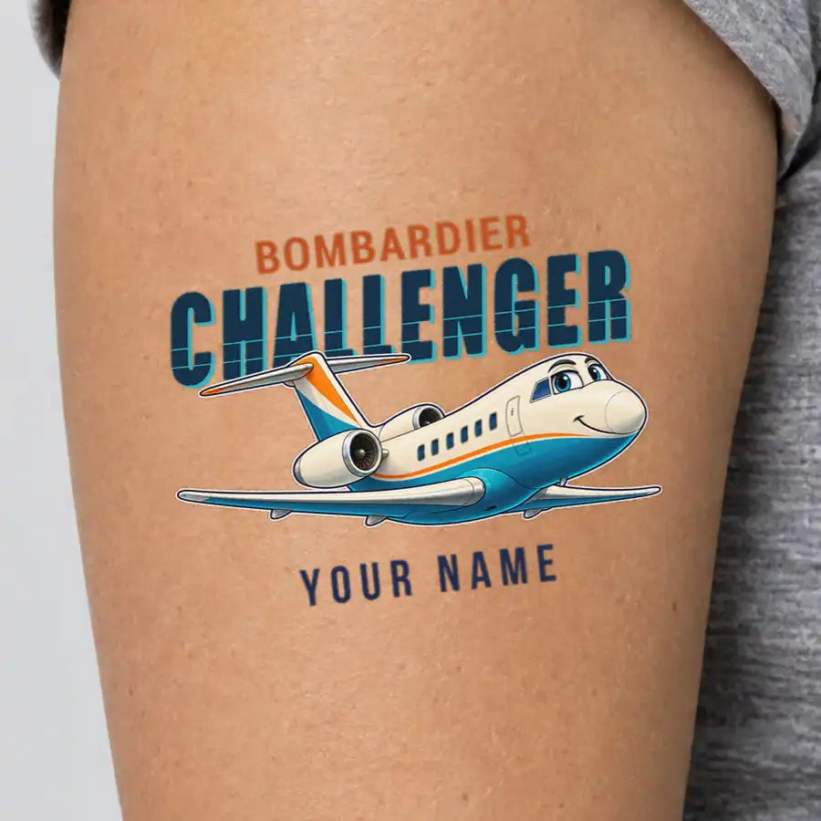 Bombardier Challenger 600 - Tattoo - Cartoon + Name