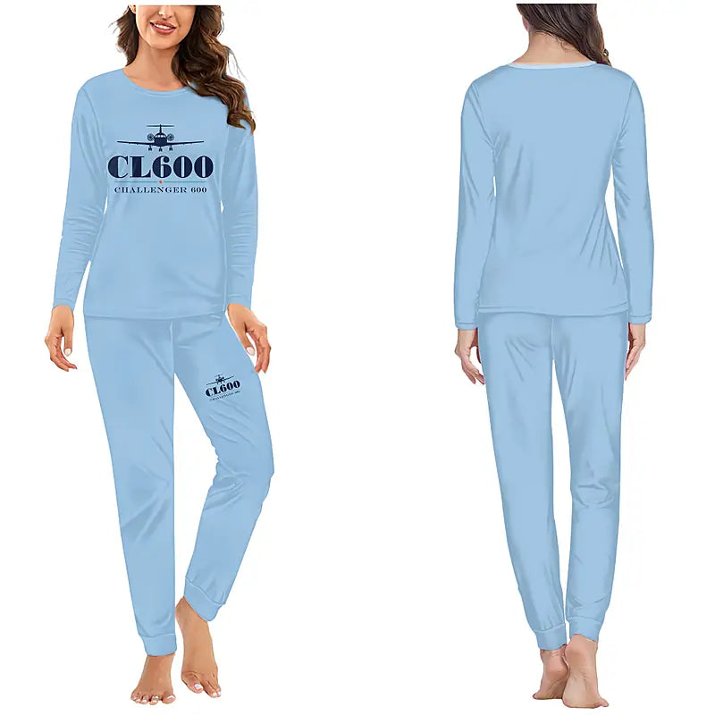 Bombardier Challenger 600 - Women Pajamas - Heritage Chest - Light Blue
