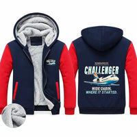 Thumbnail for Bombardier Challenger 600 Zipped Sweatshirts - Cartoon - Navy & Red