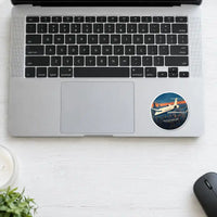 Thumbnail for Bombardier Challenger 601 - 3D + Name - Circle Sticker - Laptop