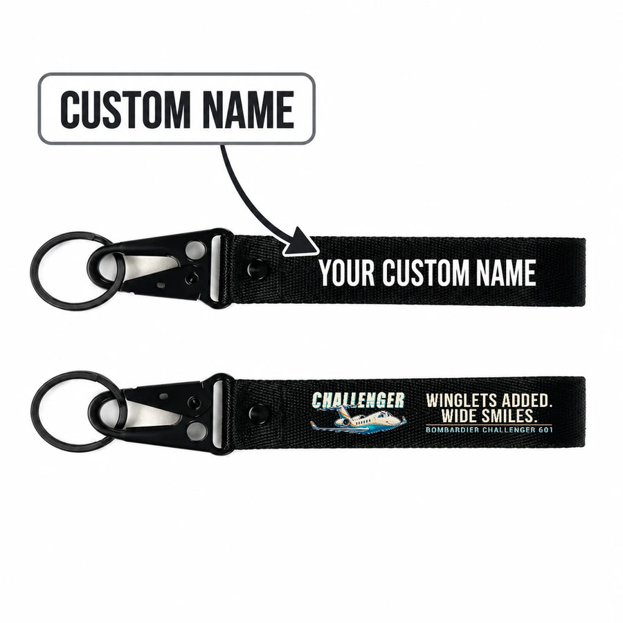 Bombardier Challenger 601 Hawk-Shaped Key Chains - Black - Cartoon - Personalized