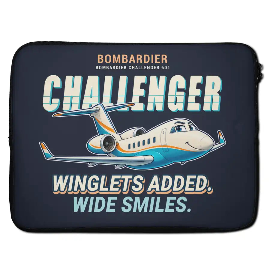 Bombardier Challenger 601 - Cartoon - Laptop Sleeve