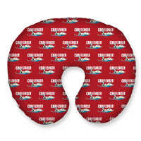 Thumbnail for Bombardier Challenger 601 - Cartoon Seamless - Travel Pillow - Red