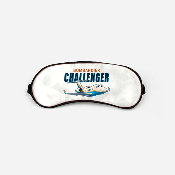 Bombardier Challenger 601 - Cartoon - Sleep Mask - White