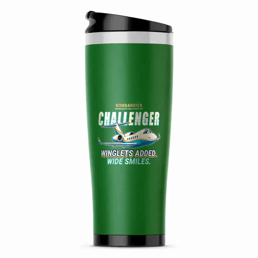 Bombardier Challenger 601 - Cartoon - Stainless Steel (No Holder) - Green