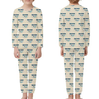 Thumbnail for Bombardier Challenger 601 - Children Pajamas - Cartoon Pattern - Beige