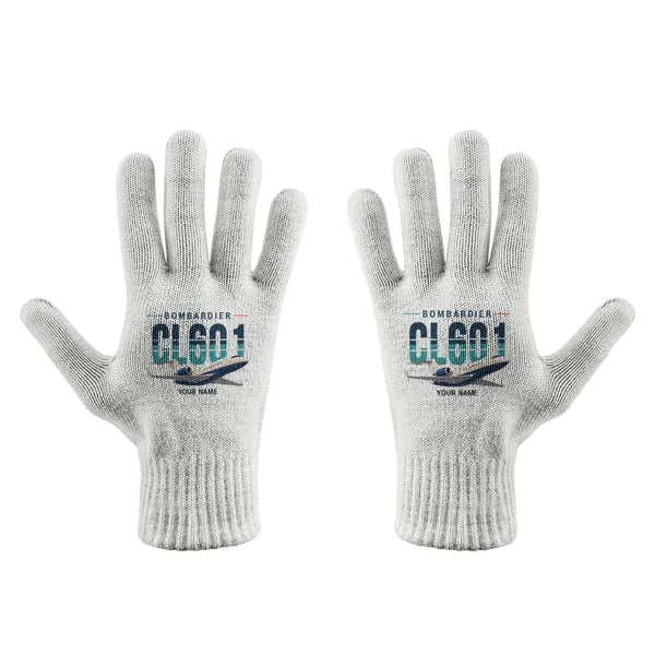 Bombardier Challenger 601 - Gloves - Full - Original + Name - White