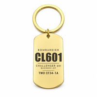 Thumbnail for Bombardier Challenger 601 - Key Chain - Tag - Gold