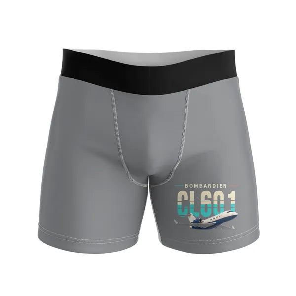 Bombardier Challenger 601 - Men Boxers - Original - Gray